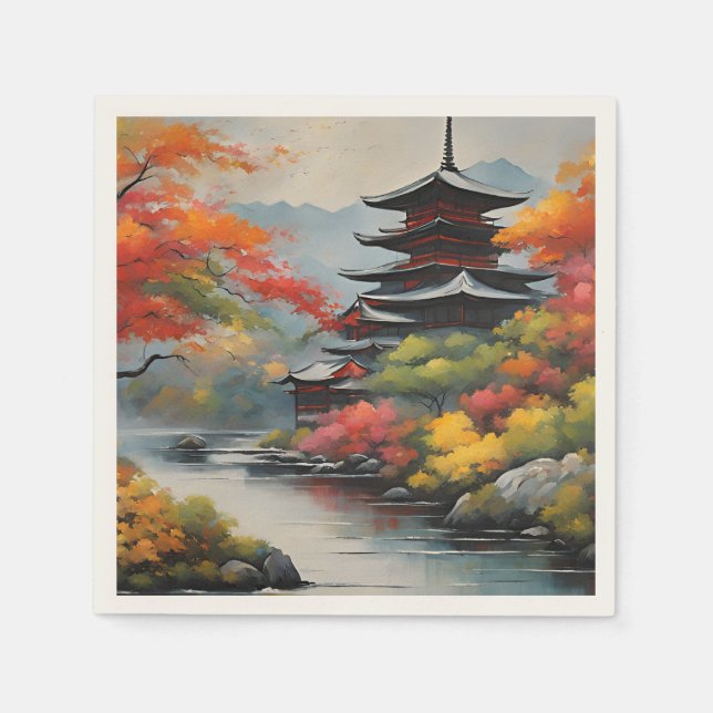 Servilleta De Papel Paisaje japonés (Anverso)