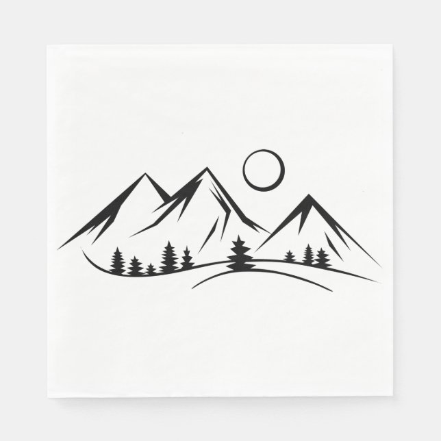 Servilleta De Papel Paisaje montañoso (Anverso)