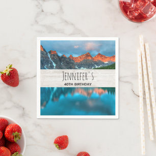Servilleta De Papel Paisaje montañoso panorámico Fotografía cumpleaños