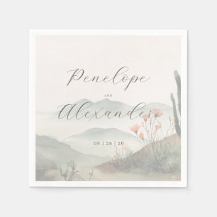 Servilleta De Papel Paisaje sereno de acuarela pastel
