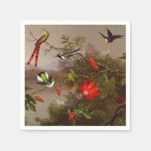 Servilleta De Papel Paisaje tropical con 10 Hummingbirds Heade