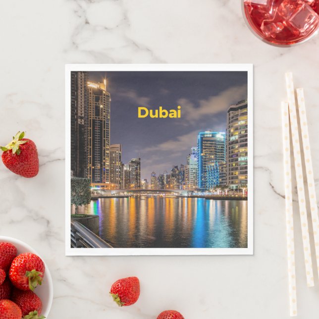 Servilleta De Papel Paisaje urbano de Dubai (In situ)