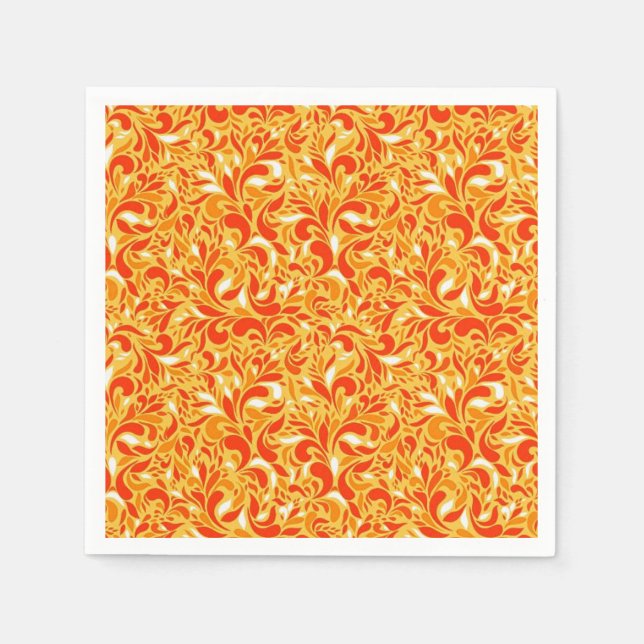 Servilleta De Papel Paisley floral de otoño (Anverso)