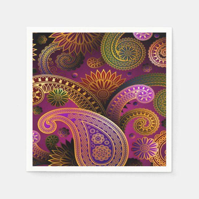 Servilleta De Papel Paisley Purple (Anverso)
