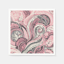 Servilleta De Papel Paisley Rosa The Home Studio