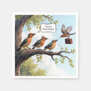 Servilleta De Papel Pájaro Con Maletín De Oficina Para Jubilación