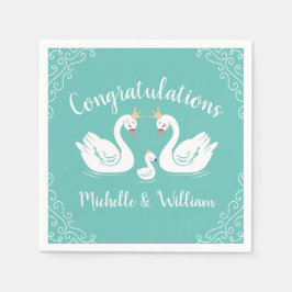 Servilleta De Papel Pájaro de Baby Shower con co-Ed de la Corona Verde