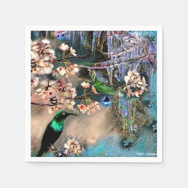 Servilleta De Papel Pájaro de Equinox y hadas (Anverso)