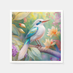 Servilleta De Papel Pájaro de fantasía del ala Verde azulada irlandesa