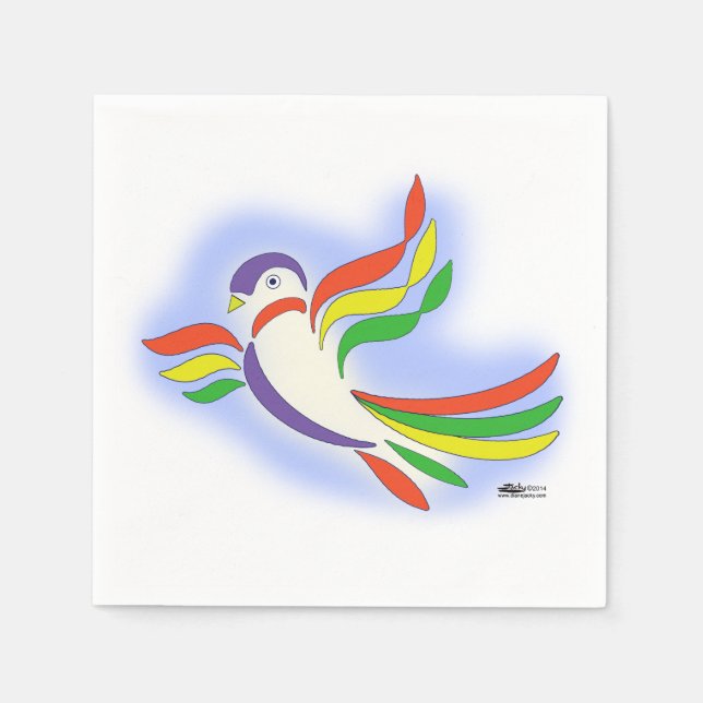 Servilleta De Papel Pájaro estilizado de pichón (Anverso)