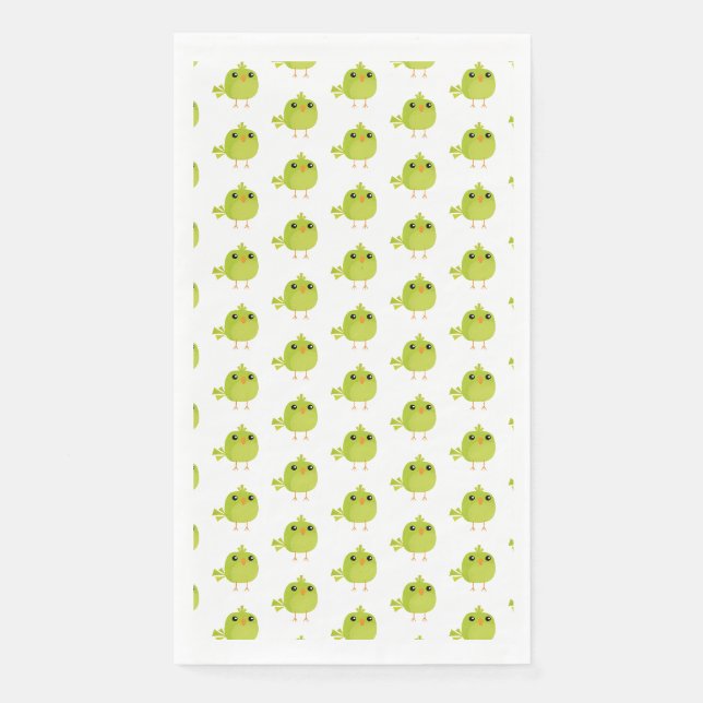 Servilleta De Papel Pájaro Verde Dibujos Animados   (Anverso)