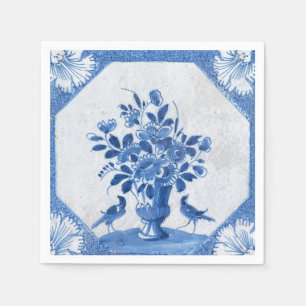 Servilleta De Papel Pájaros azules Delft flor Toile País Francés