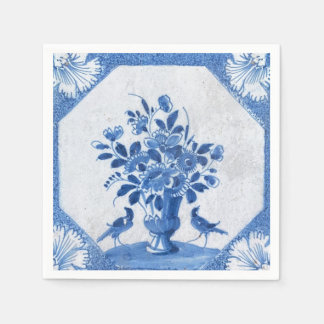 Servilleta De Papel Pájaros azules Delft flor Toile País Francés