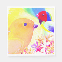 Servilleta De Papel Pájaros Brillantes de Tie-Dye