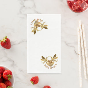 Servilleta De Papel Pájaros corazón, servilletas de amantes de oro