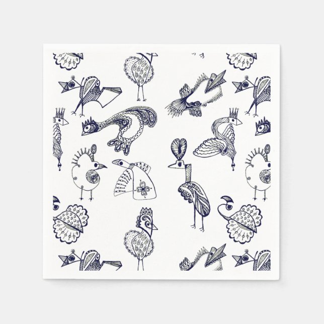 Servilleta De Papel Pájaros de hadas tazas de café (Anverso)