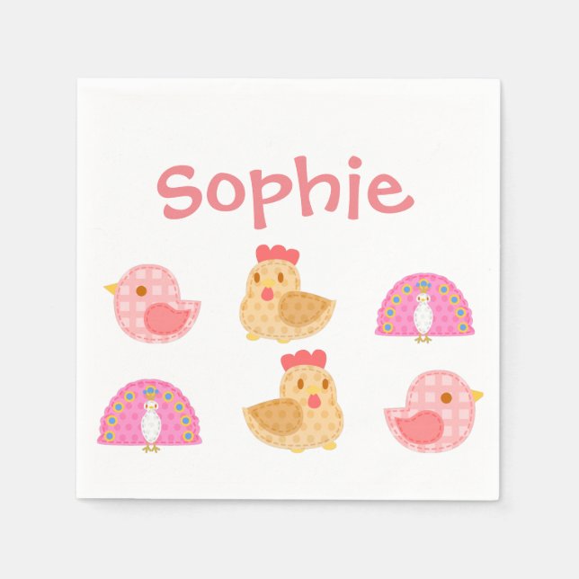 Servilleta De Papel Pájaros Dulces y Lindos (Anverso)