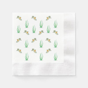 Servilleta De Papel Pájaros rojos y copas de nieve Patrón de primavera