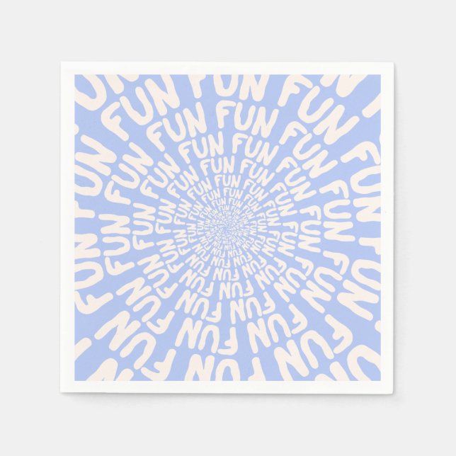 Servilleta De Papel Palabra divertida repetir espiral crema lila púrpu (Anverso)