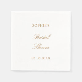 Servilleta De Papel Palabras de ducha con guión de beige dorado