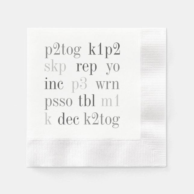 Servilleta De Papel PALABRAS DE KNITTING Cocktail Napkins (Anverso)