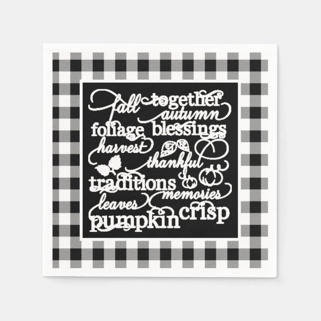 Servilleta De Papel Palabras de otoño  (Anverso)