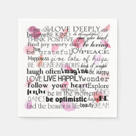 Servilleta De Papel Palabras inspiradoras Petals Rosas