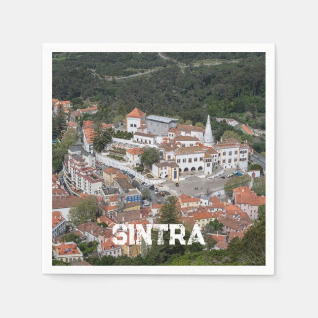 Servilleta De Papel Palacio de Sintra desde arriba en Sintra, Portugal (Anverso)