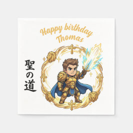 Servilleta De Papel Paladin Holy Knight RPG Anime Chibi Gamer Birthday