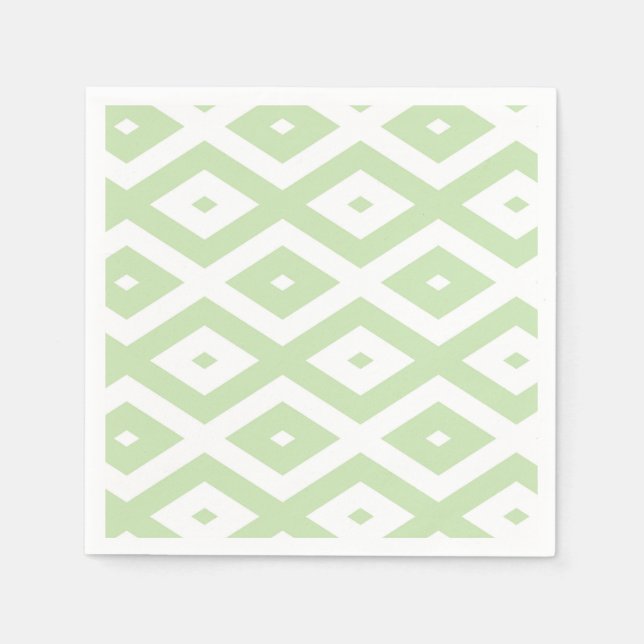Servilleta De Papel Pale green and white diamond pattern (Anverso)