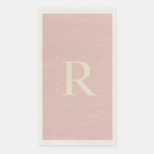 Servilleta De Papel Pale Pink and Cream Pastel Monogrammed