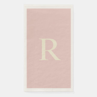Servilleta De Papel Pale Pink and Cream Pastel Monogrammed