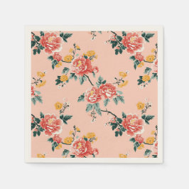 Servilleta De Papel Pale Pink Chinoiserie Floral