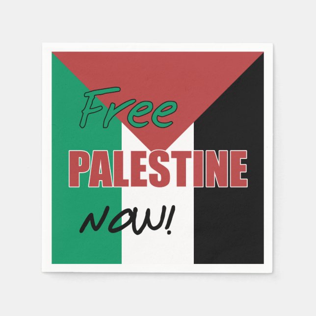 Servilleta De Papel Palestina Libre ahora bandera palestina (Anverso)