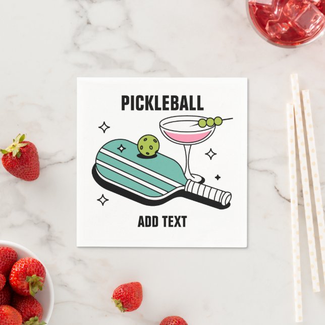 Servilleta De Papel Paleta de Pickleball y Cóctel (In situ)