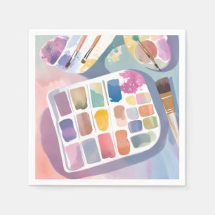 Servilleta De Papel Paleta de pintura Arte bonito Acolorido Acuarela