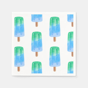Servilleta De Papel Paletas de Hielo Azules Cumpleaños Niño