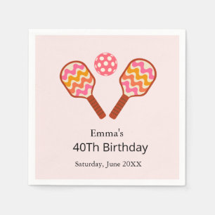 Servilleta De Papel Paletas de Pickleball Retro Cumpleaños personaliza