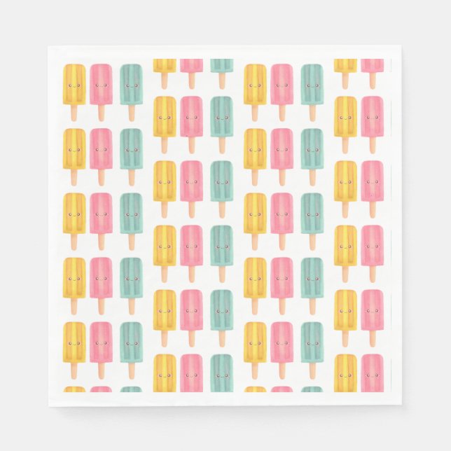 Servilleta De Papel Palitos de Helado de Verano (Anverso)