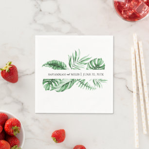 Servilleta De Papel Palm Boda de palma de vegetación tropical