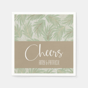 Servilleta De Papel Palm Fronds Green Gold