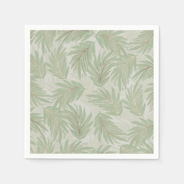 Servilleta De Papel Palm Fronds Green Gold (Anverso)