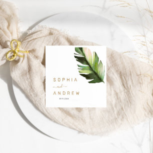 Servilleta De Papel Palm Leaf Tropical Boda Floral