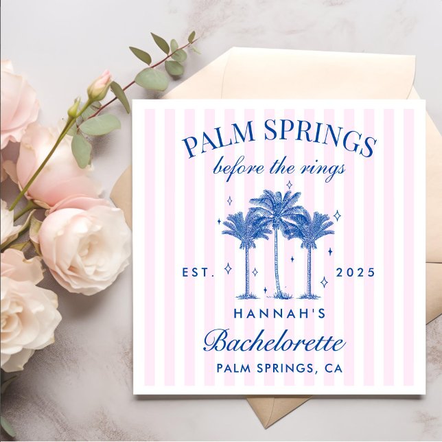 Servilleta De Papel Palm Springs Before The Rings Blue Bachelorette (Subido por el creador)