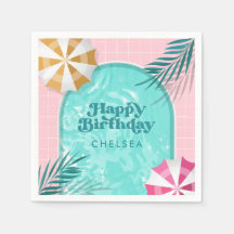 Palm Springs Pool Fiesta Adulto Rosa Cumpleaños