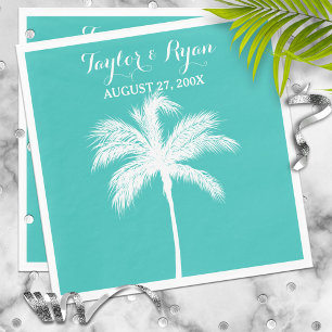 Servilleta De Papel Palm Tree Aqua Boda Papel Napkins