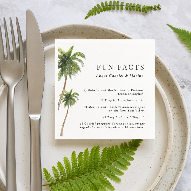 Servilleta De Papel Palm Tree Beach Destination 5 Facts Boda (Subido por el creador)