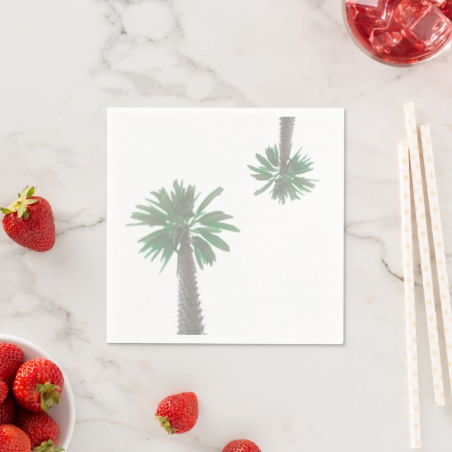 Servilleta De Papel Palm Tree Pastel Verde Tropical (In situ)
