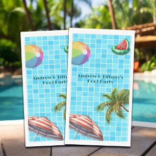 Servilleta De Papel Palm Tree Sun Umbrella Beach Ball Pool Fiesta