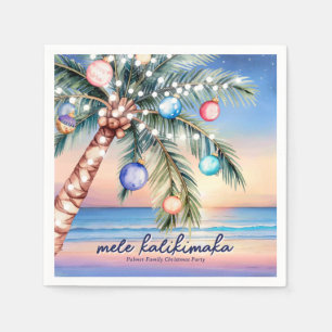 Servilleta De Papel Palm Tree Tropical Beach Sunset Navidades